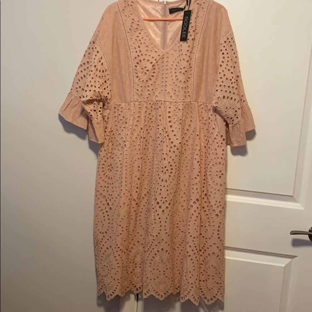 Eyelet midi dress